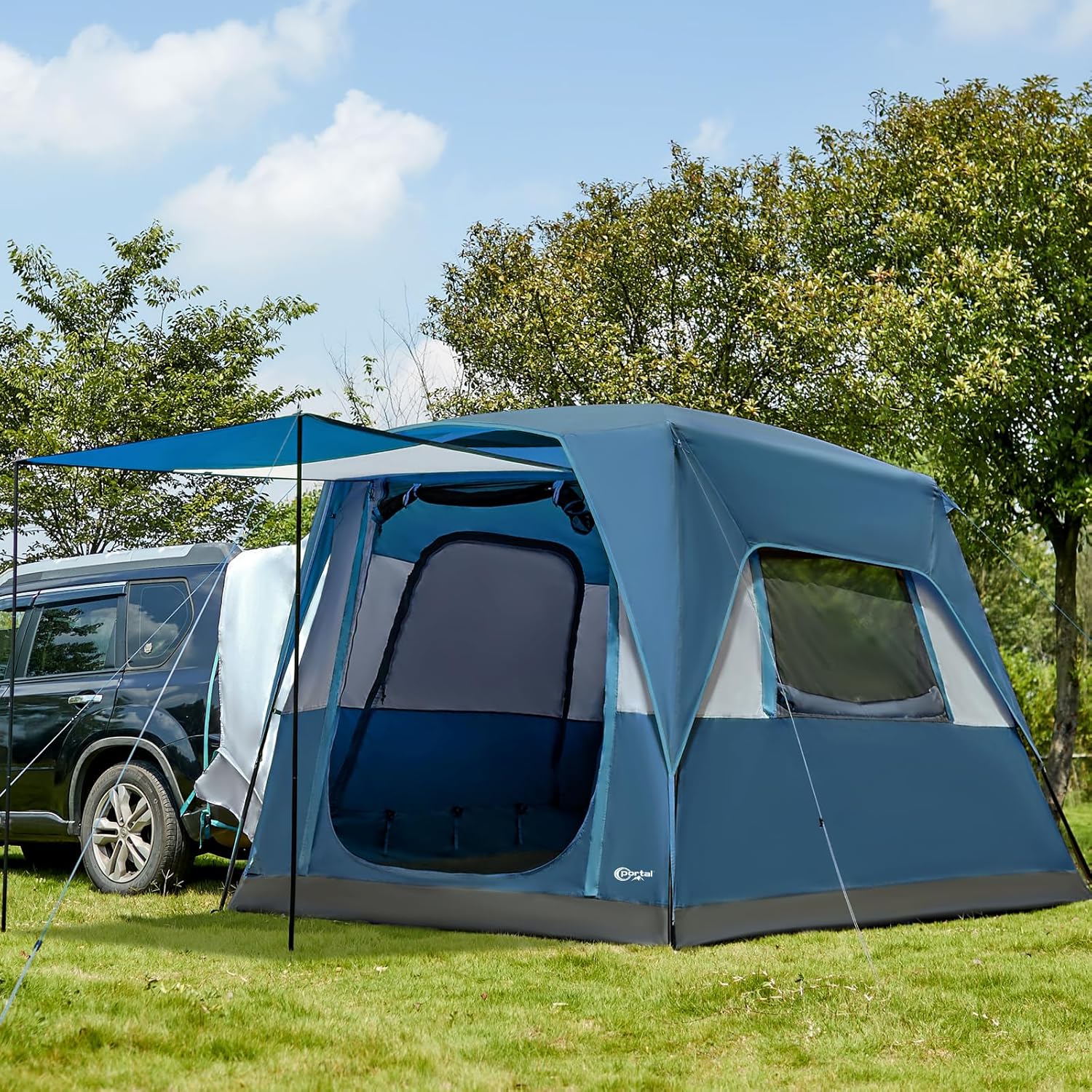 Portal 5-Person SUV Tent with Porch, 2-in-1 Car Camping Tent, Water-Resistant & Windproof, Trunk Tent with 2 Doors for Travel & Outdoor Adventures